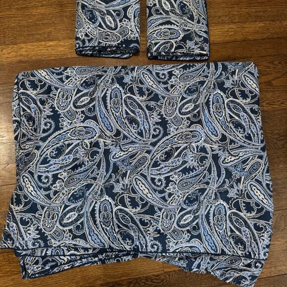 Ralph Lauren Costa Azzurra Navy K/CK Paisley Duve Cover Set. 2 King Pillowcases - Picture 2 of 7